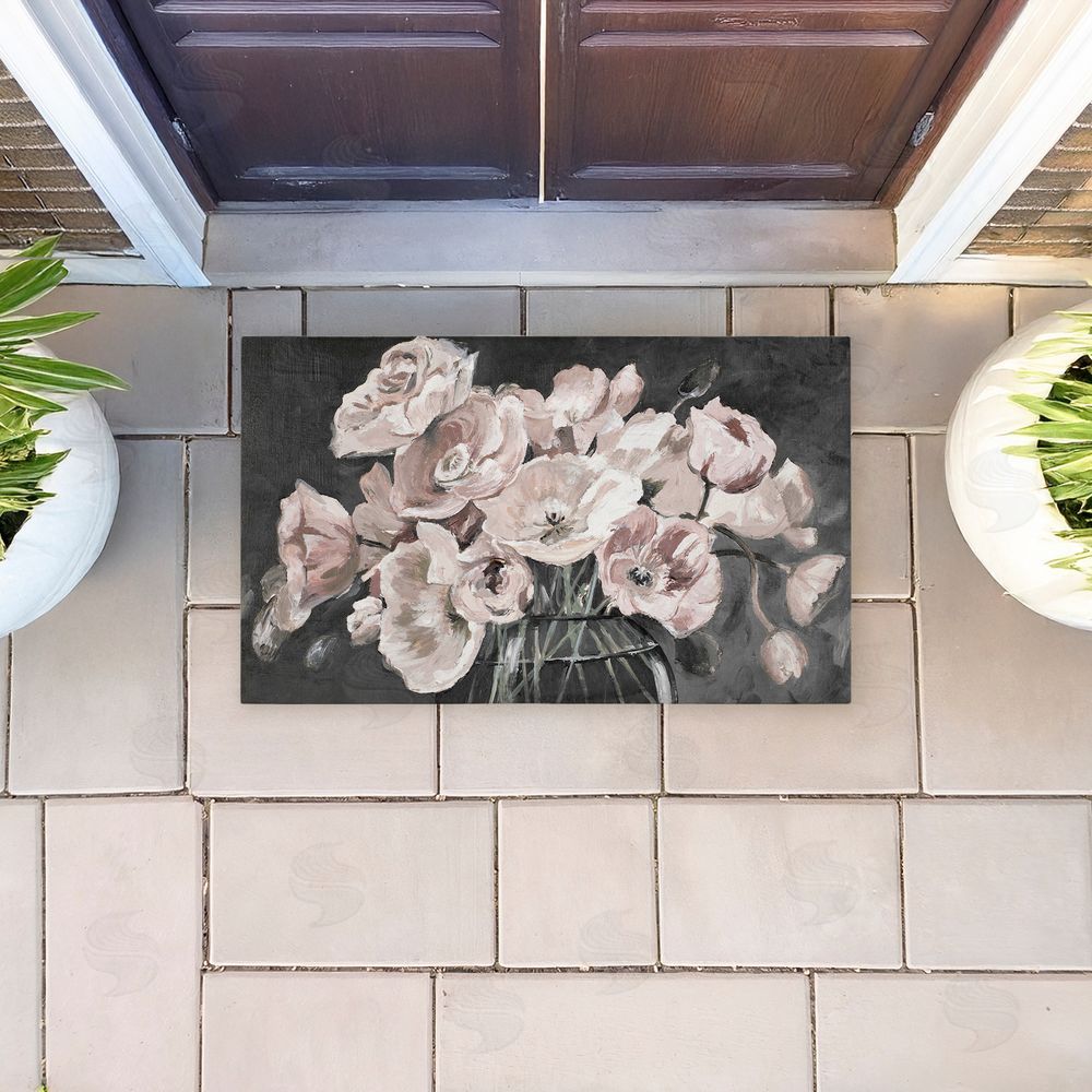 Patricia Pinto Flowers In Clear Vase Unwoven Outdoor Door Mat
