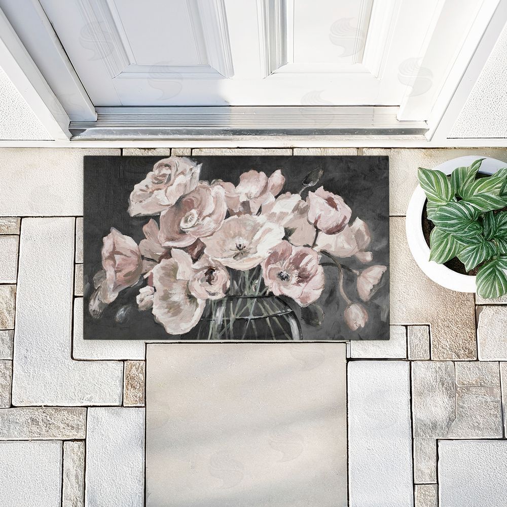 Patricia Pinto Flowers In Clear Vase Unwoven Outdoor Door Mat