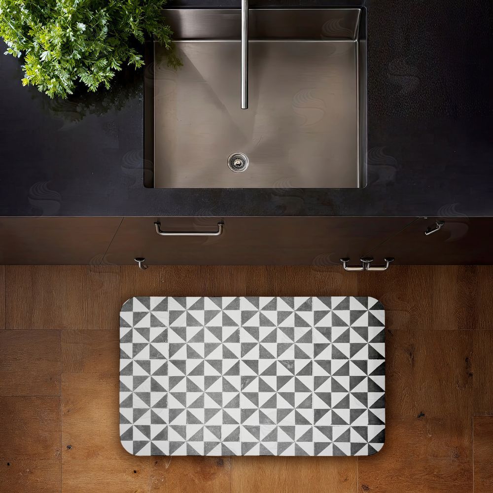 Erin Marie Mediterranean Squares Geometric Kitchen Floor Mat