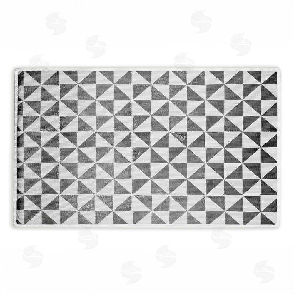 Erin Marie Mediterranean Squares Geometric Plush Bathroom Floor Mat