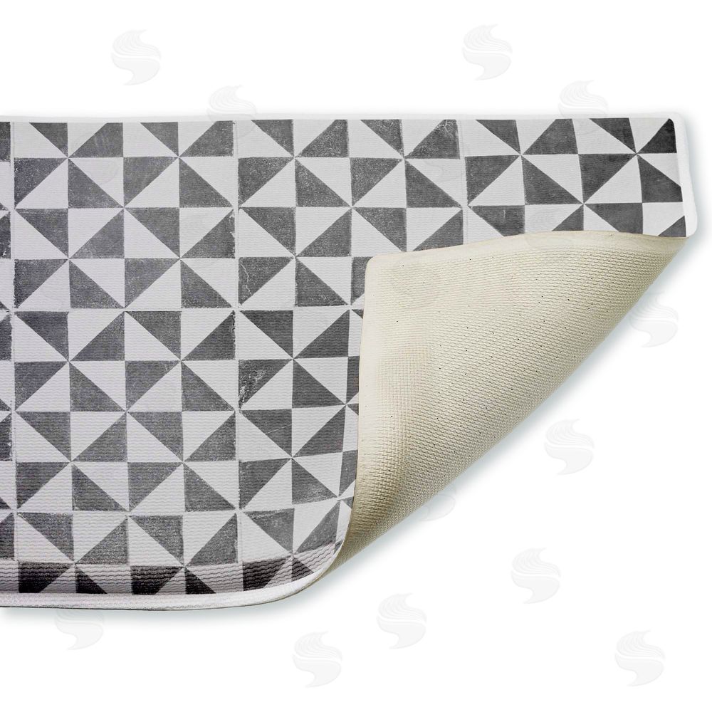 Erin Marie Mediterranean Squares Geometric Plush Bathroom Floor Mat