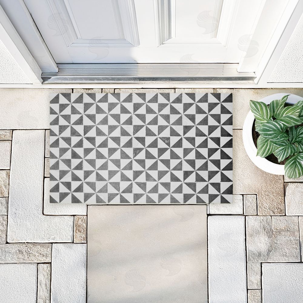 Erin Marie Mediterranean Squares Geometric Unwoven Outdoor Door Mat