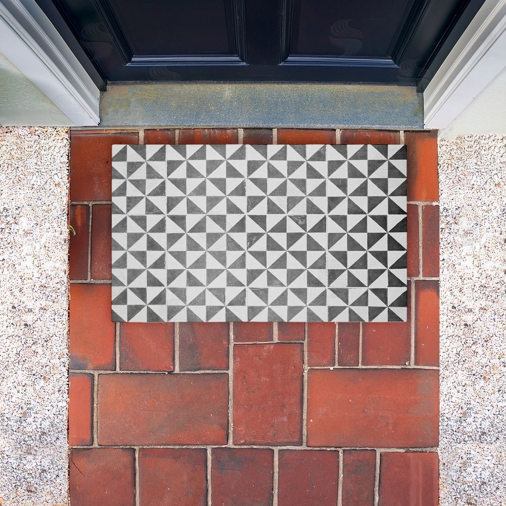 Erin Marie Mediterranean Squares Geometric Unwoven Outdoor Door Mat