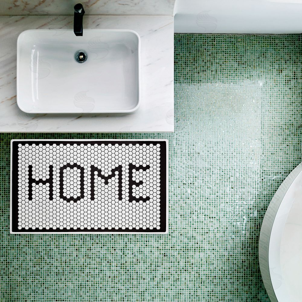 Elizabeth Tyndall Home Mosaic Pattern Plush Bathroom Floor Mat