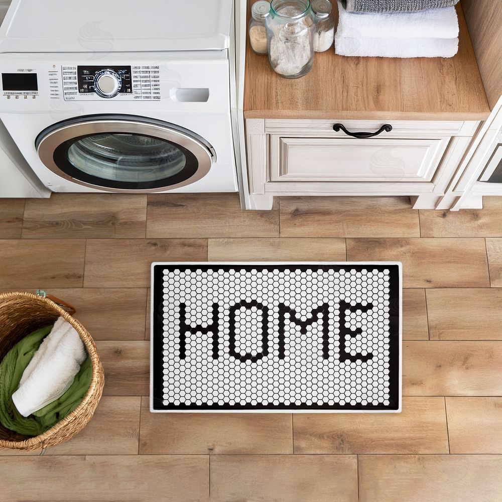 Elizabeth Tyndall Home Mosaic Pattern Plush Bathroom Floor Mat