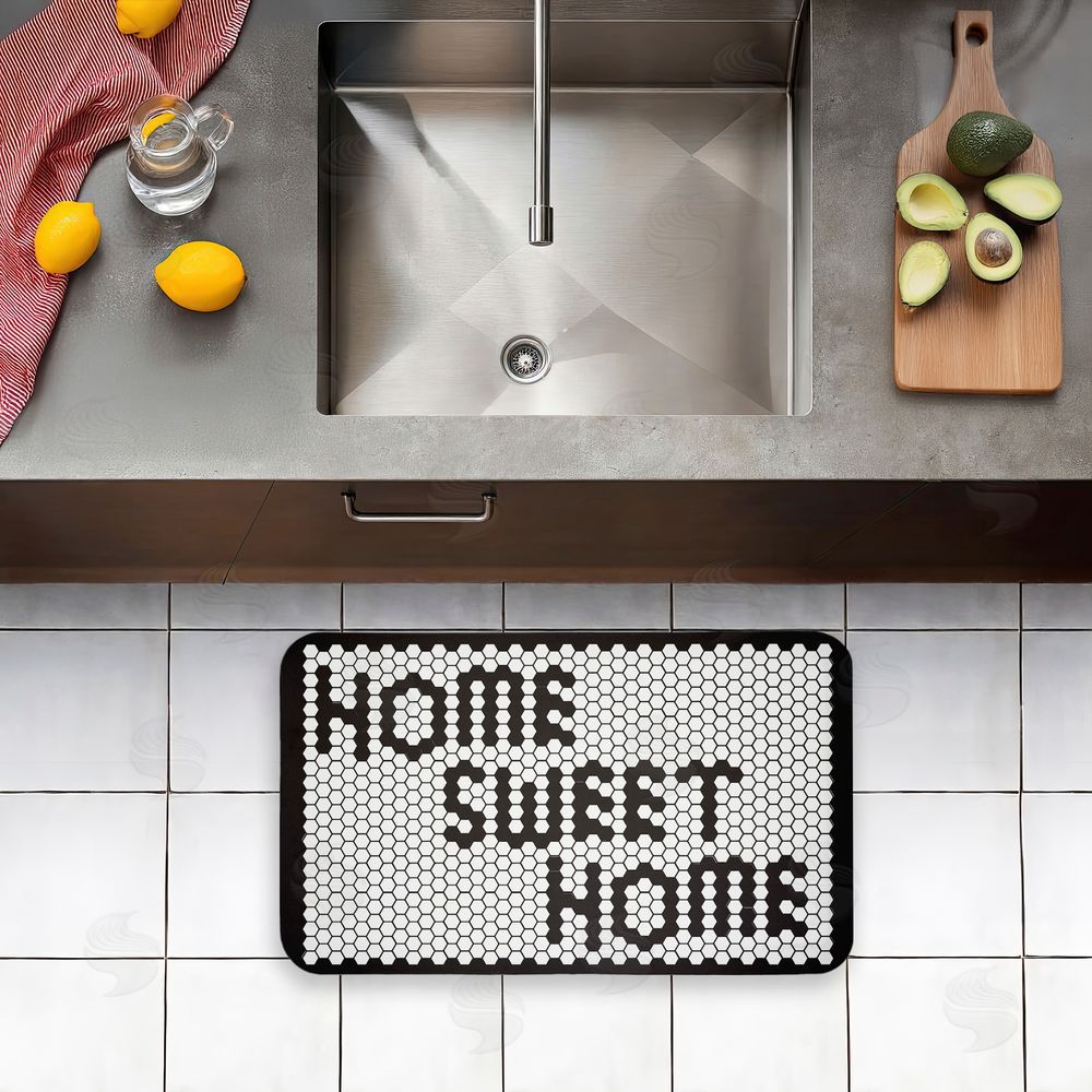 Elizabeth Medley Sweet Home Mosaic Pattern Kitchen Floor Mat