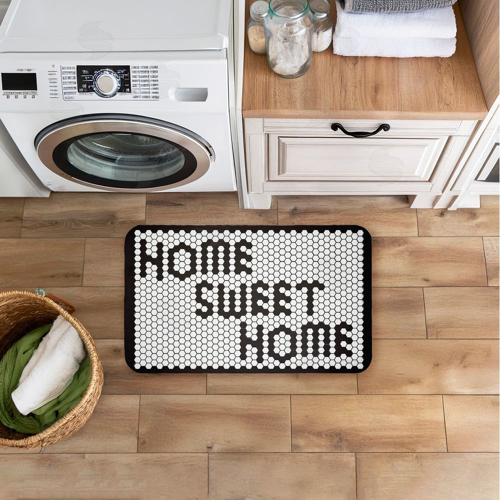 Elizabeth Medley Sweet Home Mosaic Pattern Kitchen Floor Mat
