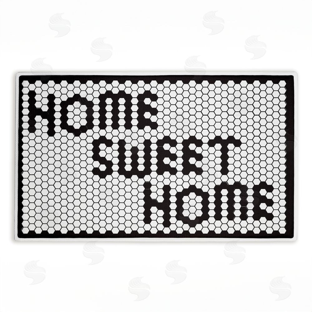 Elizabeth Medley Sweet Home Mosaic Pattern Plush Bathroom Floor Mat