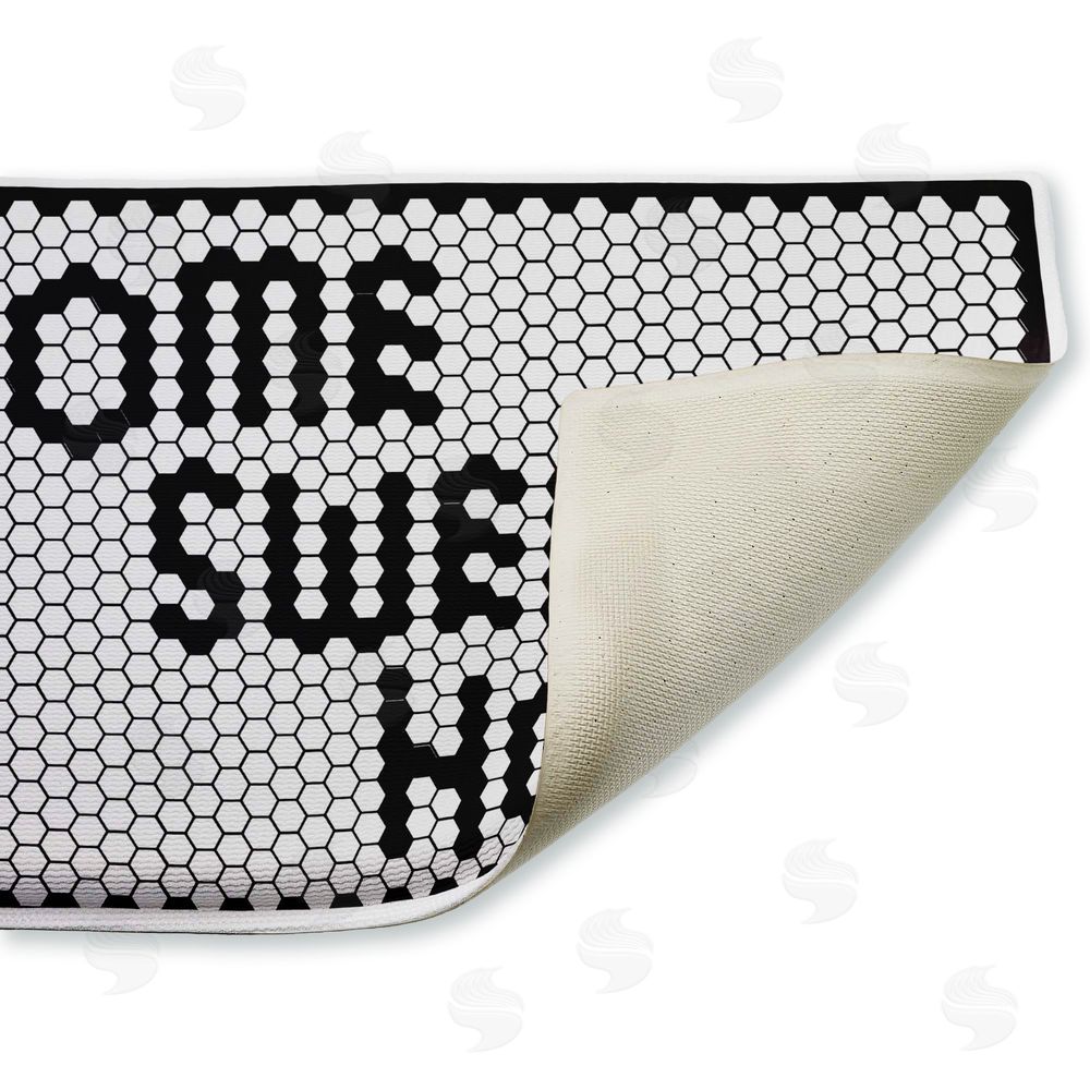 Elizabeth Medley Sweet Home Mosaic Pattern Plush Bathroom Floor Mat