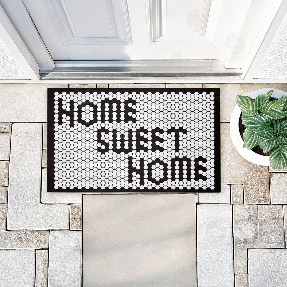 Elizabeth Medley Sweet Home Mosaic Pattern Unwoven Outdoor Door Mat