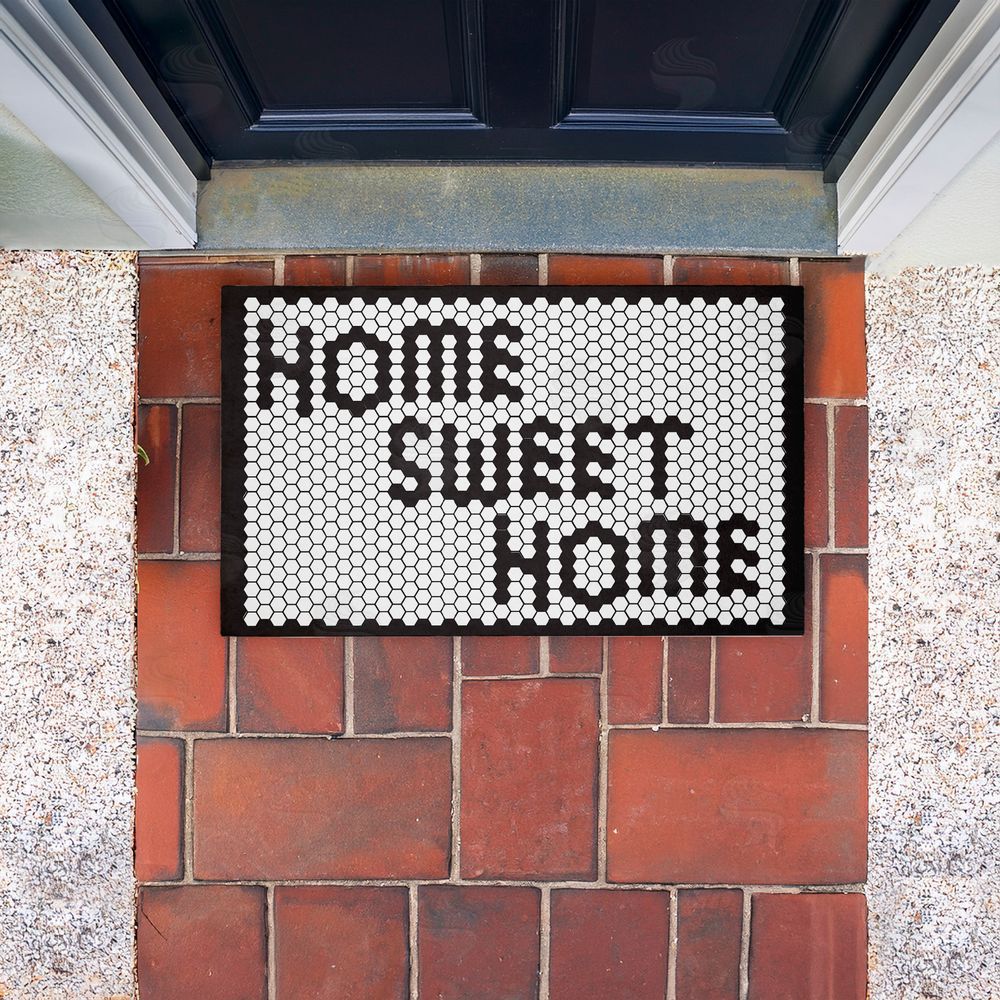 Elizabeth Medley Sweet Home Mosaic Pattern Unwoven Outdoor Door Mat