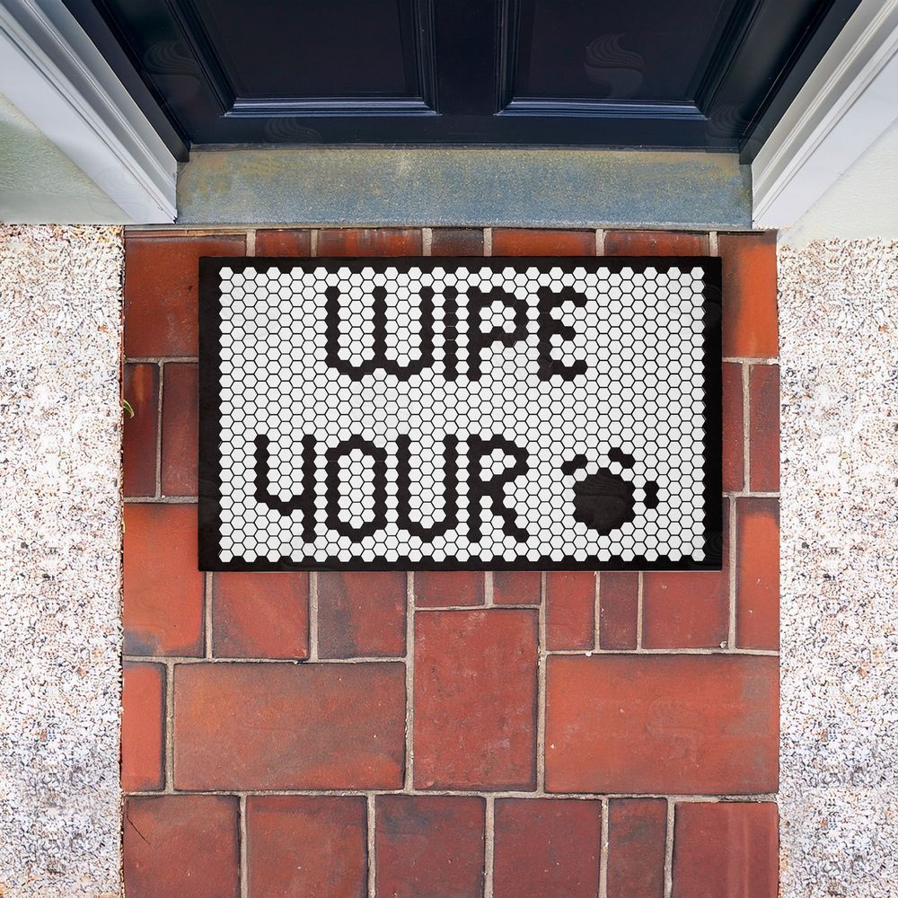 Elizabeth Medley Wipe Your Paws Mosaic Pattern Unwoven Outdoor Door Mat