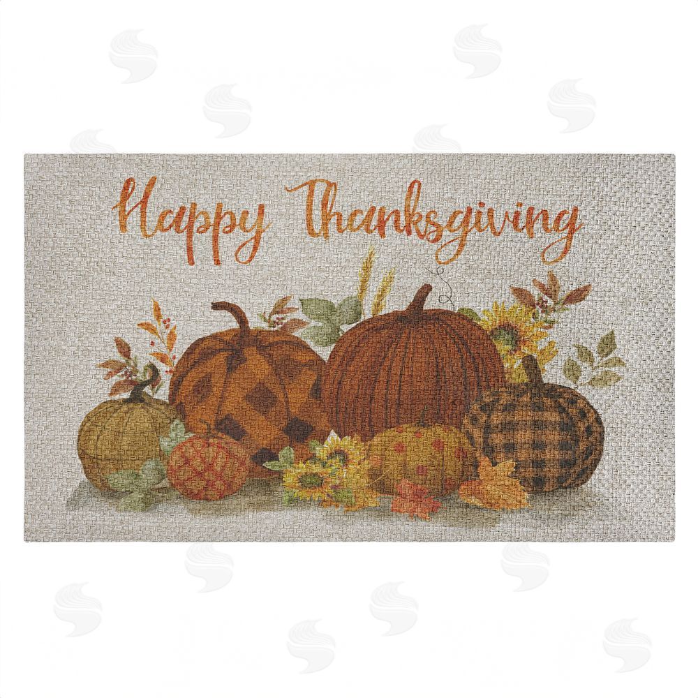 Nan Happy Thanksgiving Entry Outdoor Faux Sisal Door Mat