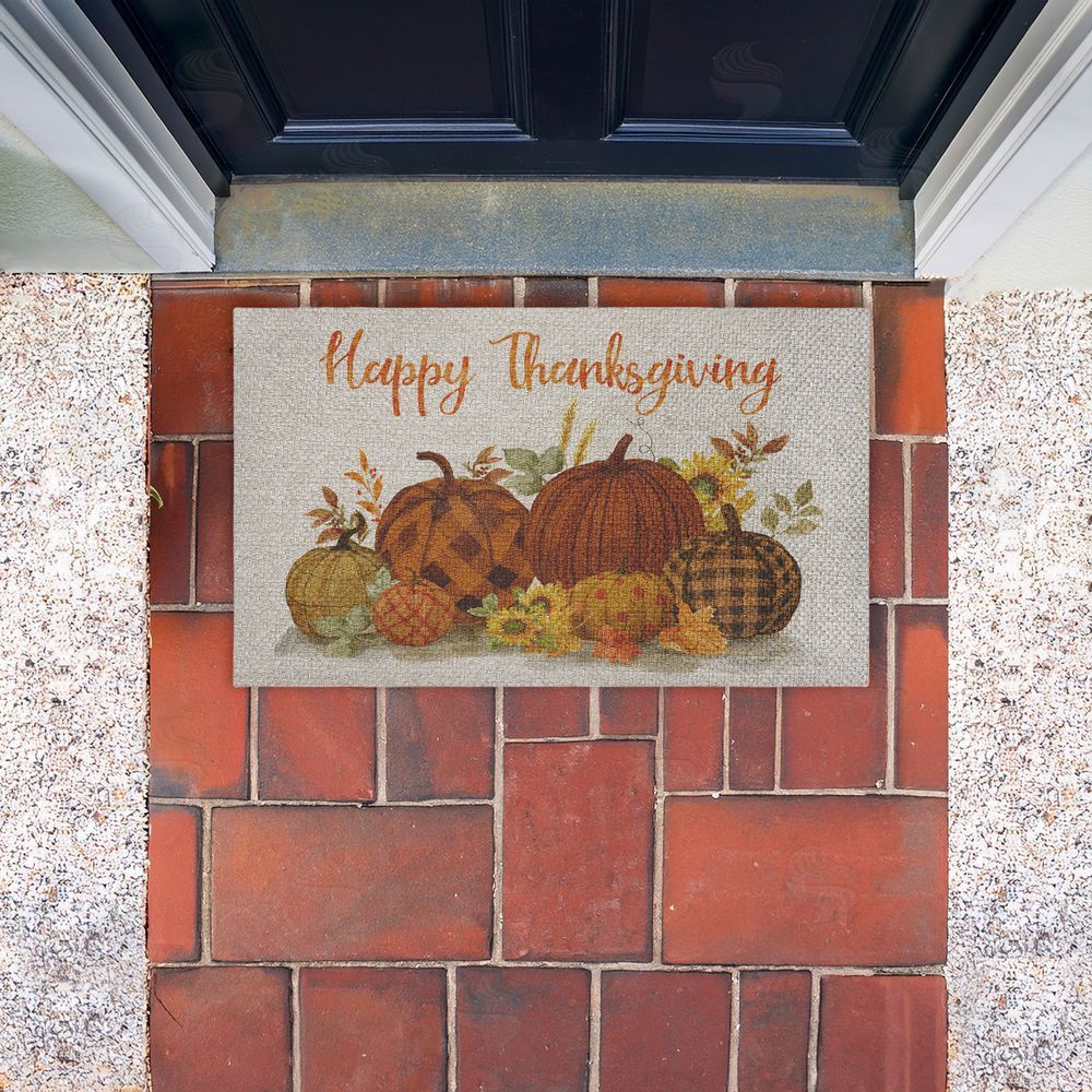Nan Happy Thanksgiving Entry Outdoor Faux Sisal Door Mat