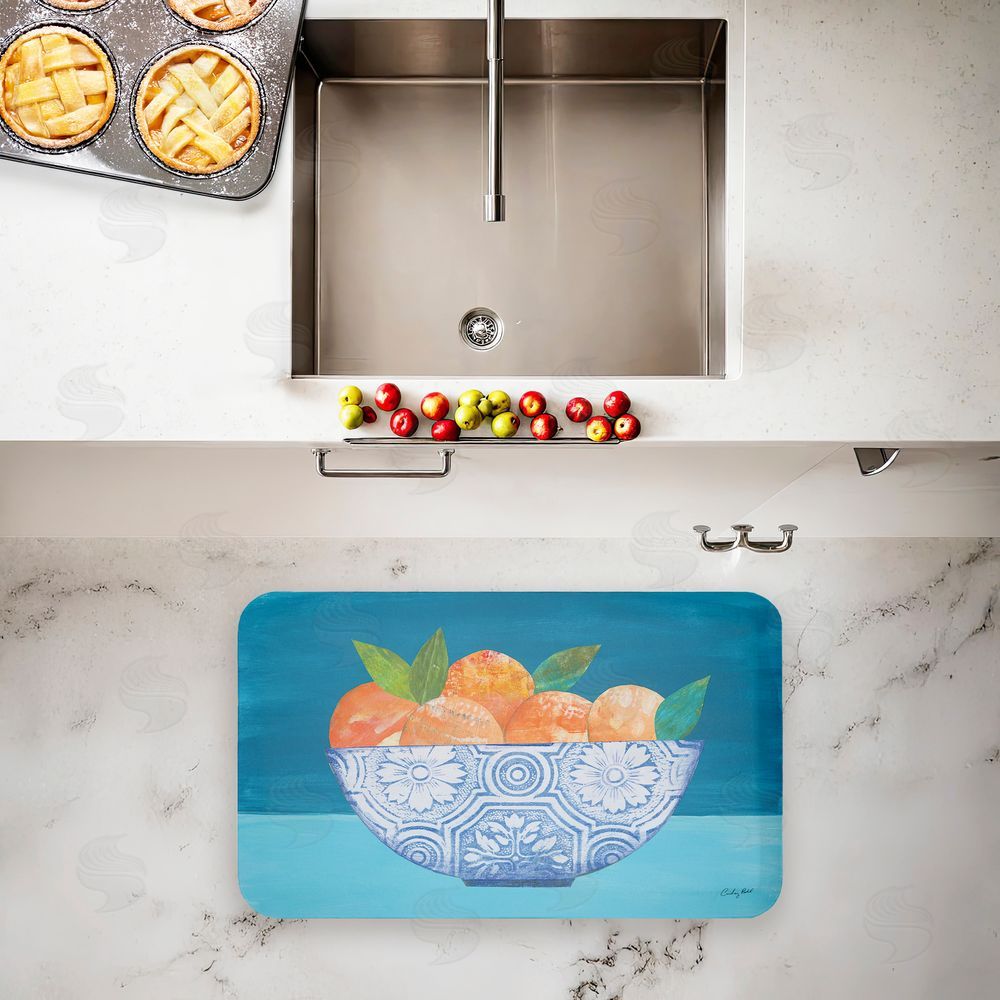Courtney Prahl Orange Elegance Bowl Kitchen Floor Mat