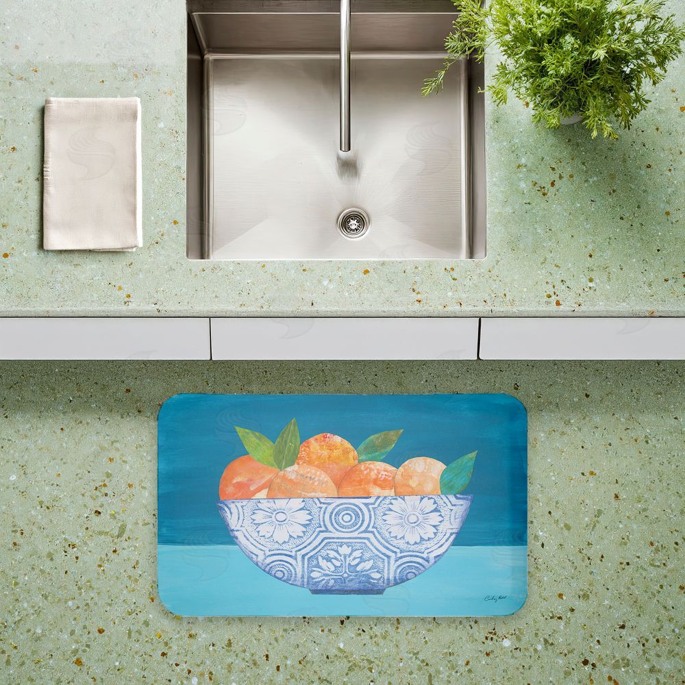 Courtney Prahl Orange Elegance Bowl Kitchen Floor Mat