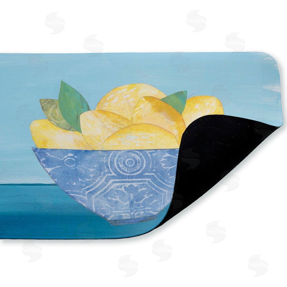 Courtney Prahl Lemon Elegance Bowl Kitchen Floor Mat