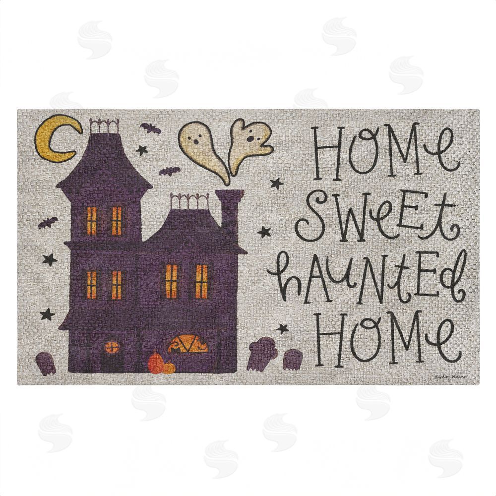 Lindley Wiesner Spooky Pals Sweet Haunted Home Outdoor Faux Sisal Door Mat