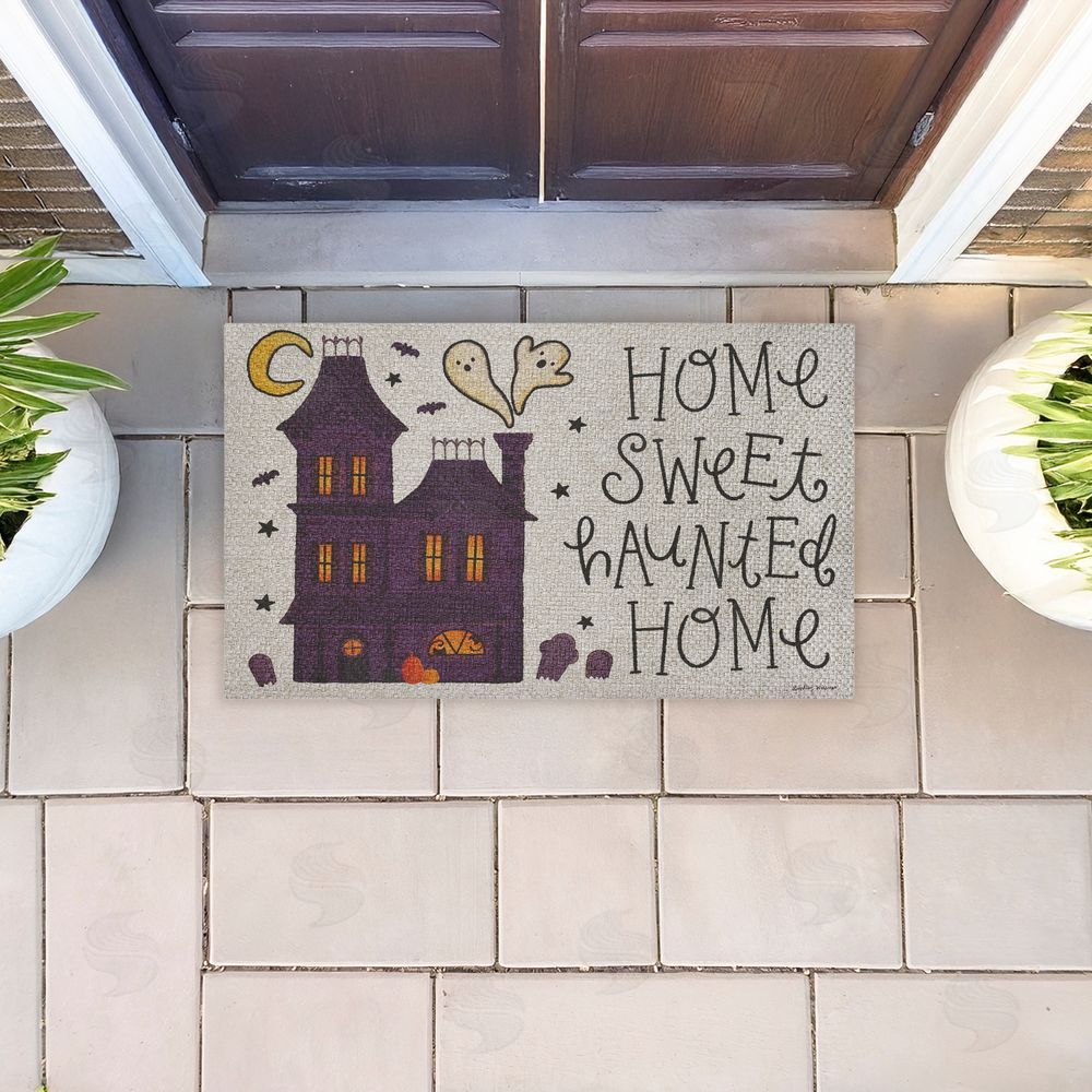 Lindley Wiesner Spooky Pals Sweet Haunted Home Outdoor Faux Sisal Door Mat