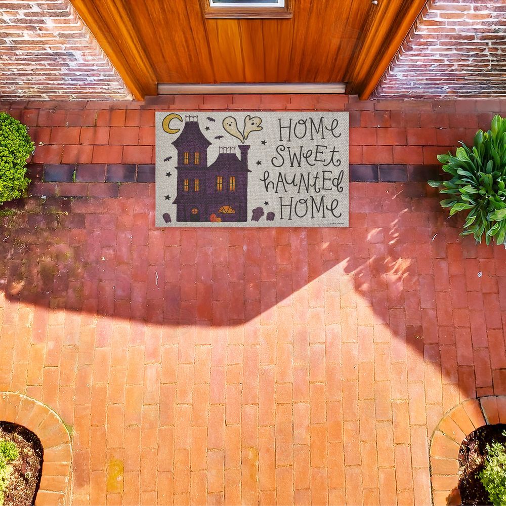 Lindley Wiesner Spooky Pals Sweet Haunted Home Outdoor Faux Sisal Door Mat