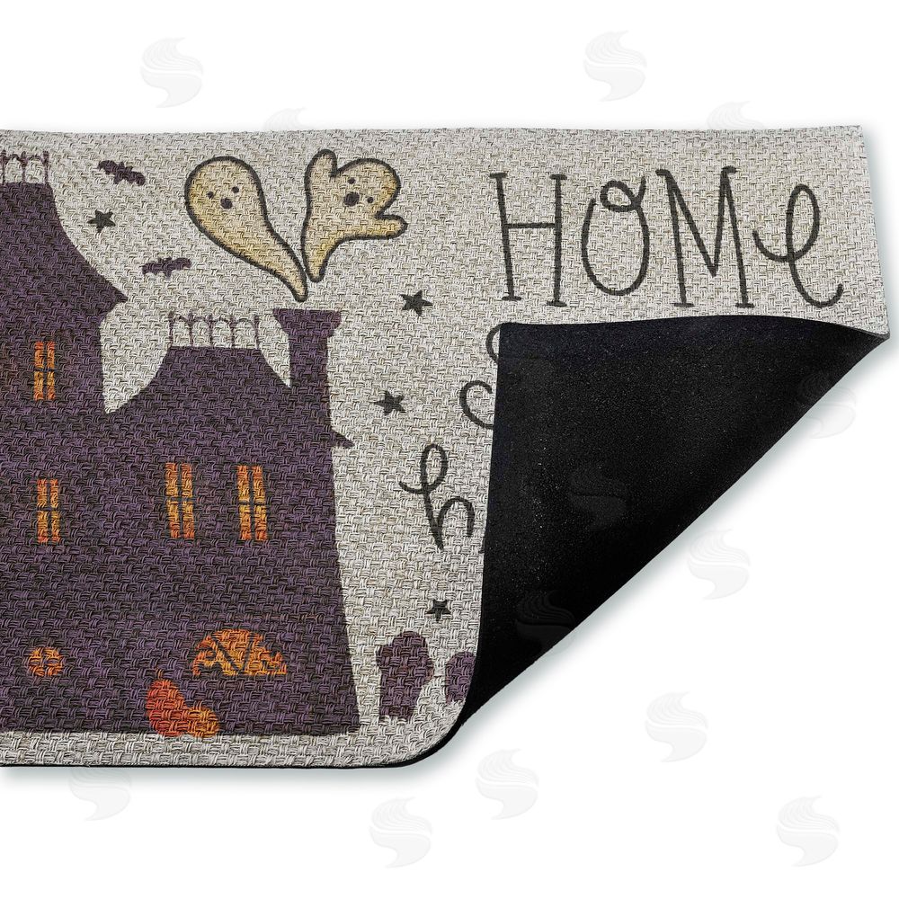 Lindley Wiesner Spooky Pals Sweet Haunted Home Outdoor Faux Sisal Door Mat