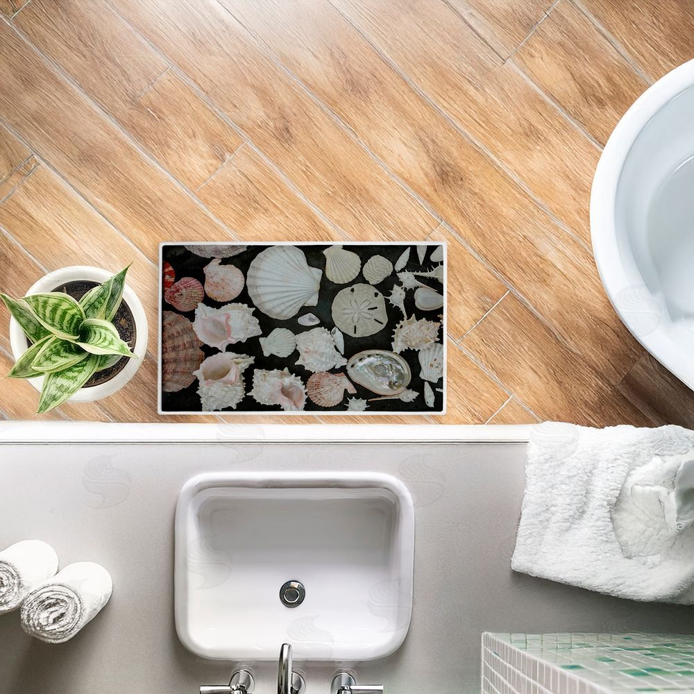 Amy Carroll Summer Shells Display Plush Bathroom Floor Mat