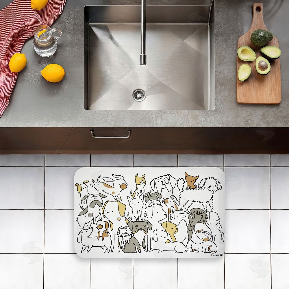 Lisa Wehmeyer Eclectic Dog Breeds Kitchen Floor Mat