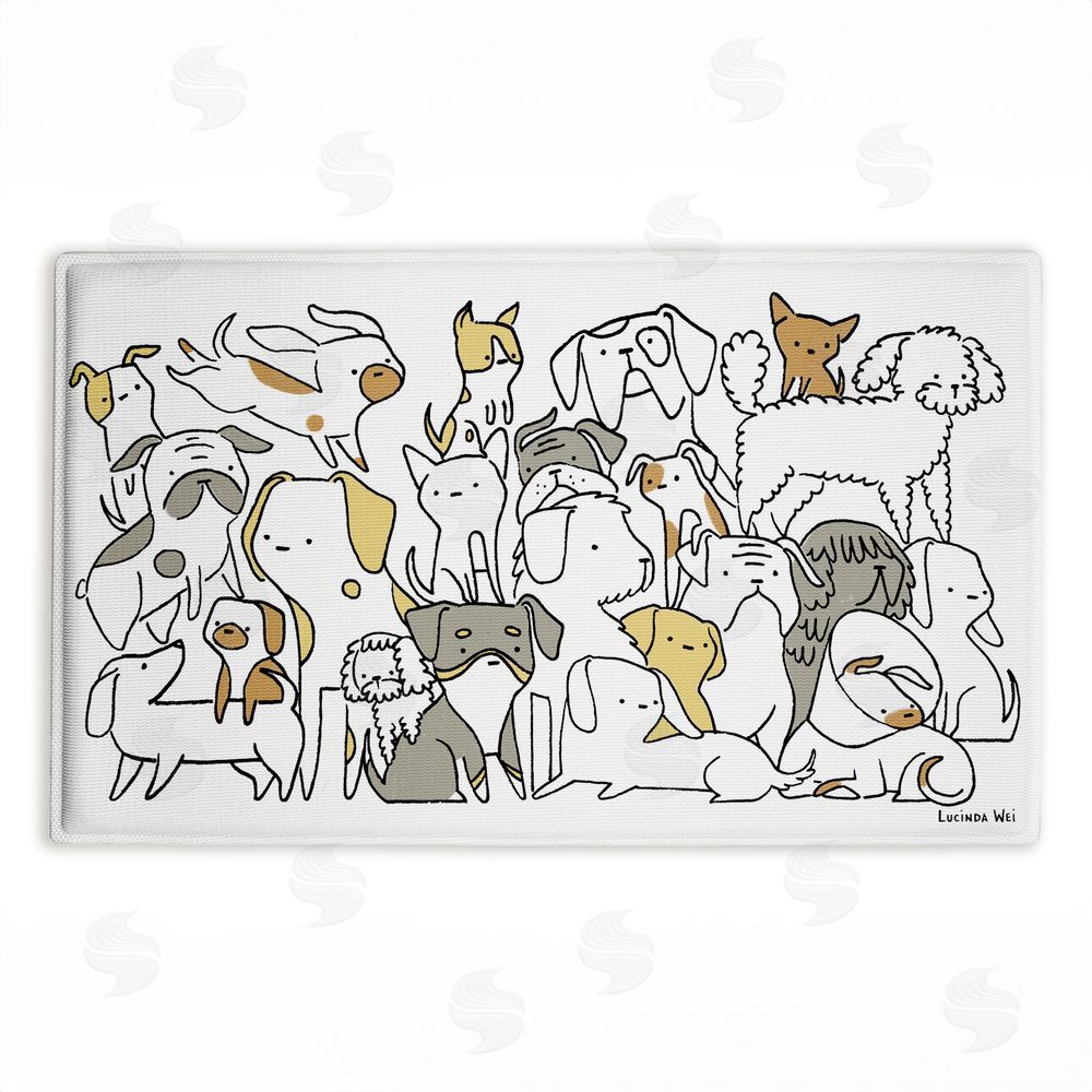 Lisa Wehmeyer Eclectic Dog Breeds Plush Bathroom Floor Mat