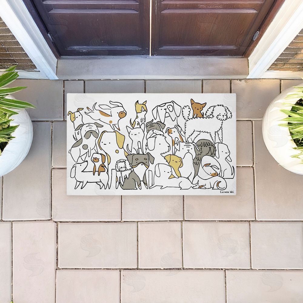 Lisa Wehmeyer Eclectic Dog Breeds Unwoven Outdoor Door Mat
