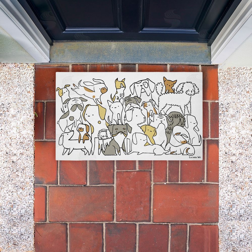 Lisa Wehmeyer Eclectic Dog Breeds Unwoven Outdoor Door Mat