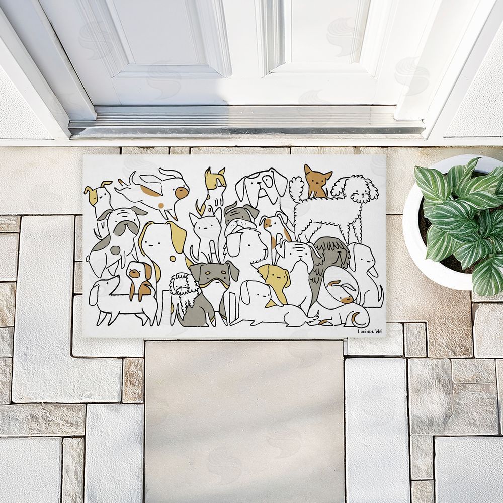Lisa Wehmeyer Eclectic Dog Breeds Unwoven Outdoor Door Mat