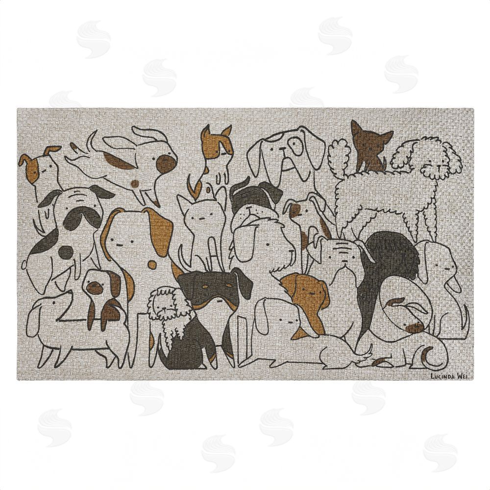 Lisa Wehmeyer Eclectic Dog Breeds Outdoor Faux Sisal Door Mat
