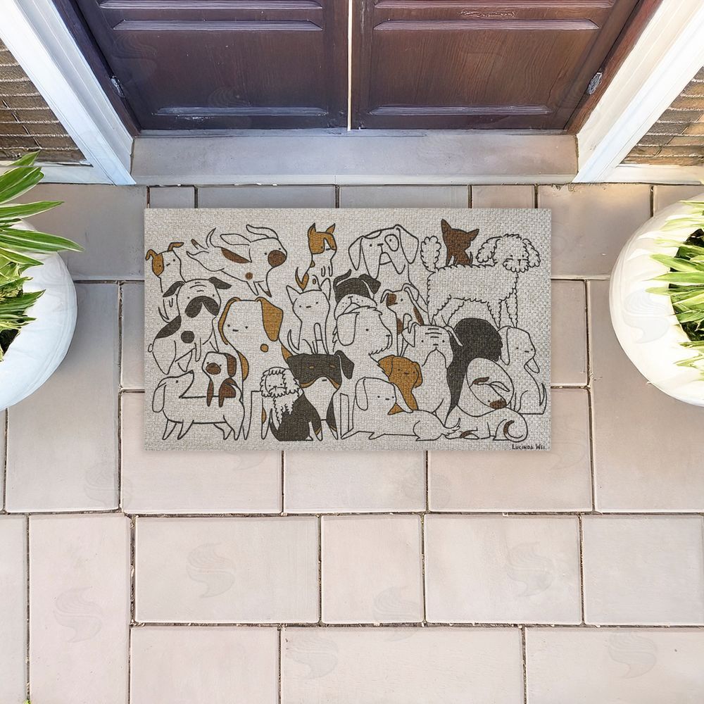 Lisa Wehmeyer Eclectic Dog Breeds Outdoor Faux Sisal Door Mat