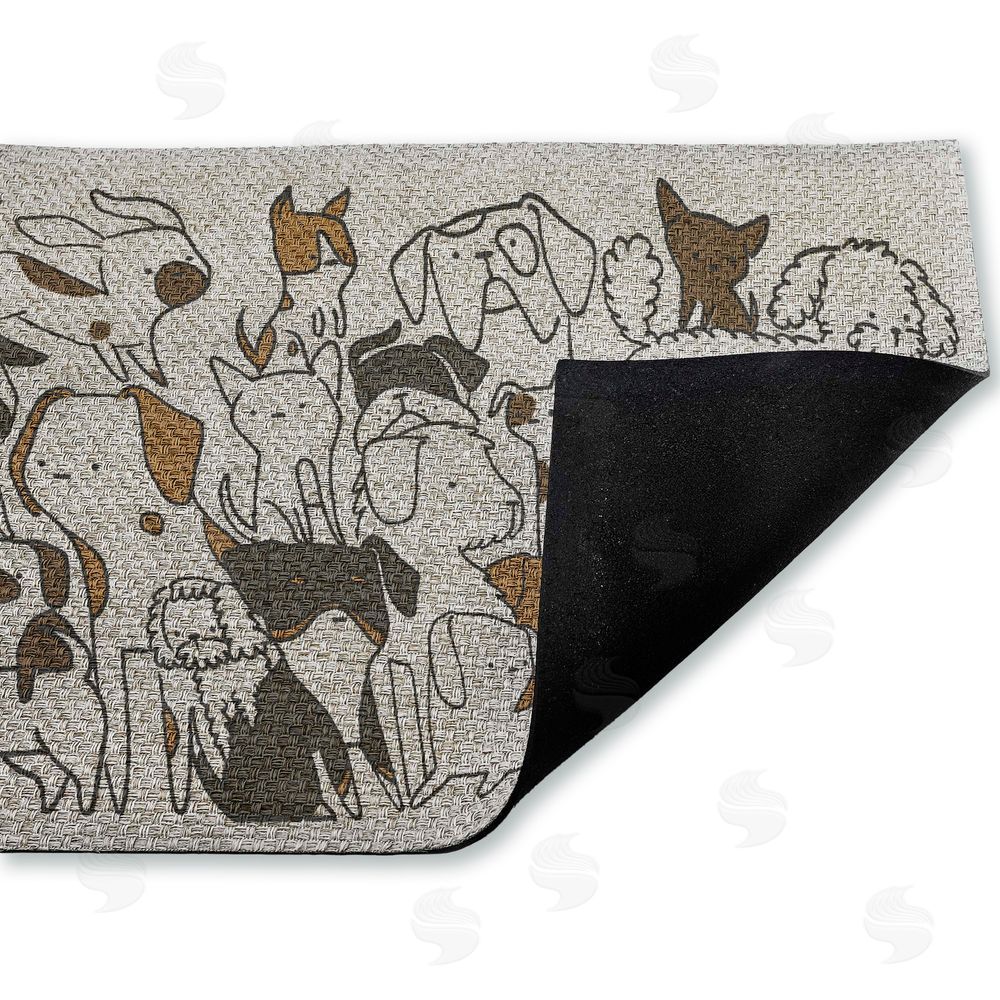 Lisa Wehmeyer Eclectic Dog Breeds Outdoor Faux Sisal Door Mat