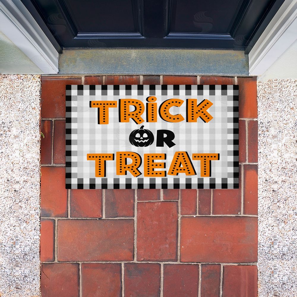 Marcus Prime Trick Or Treat Gingham Unwoven Outdoor Door Mat
