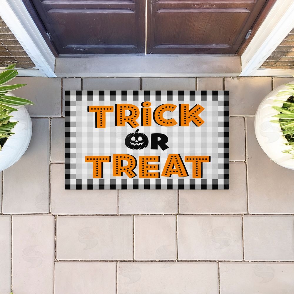 Marcus Prime Trick Or Treat Gingham Unwoven Outdoor Door Mat