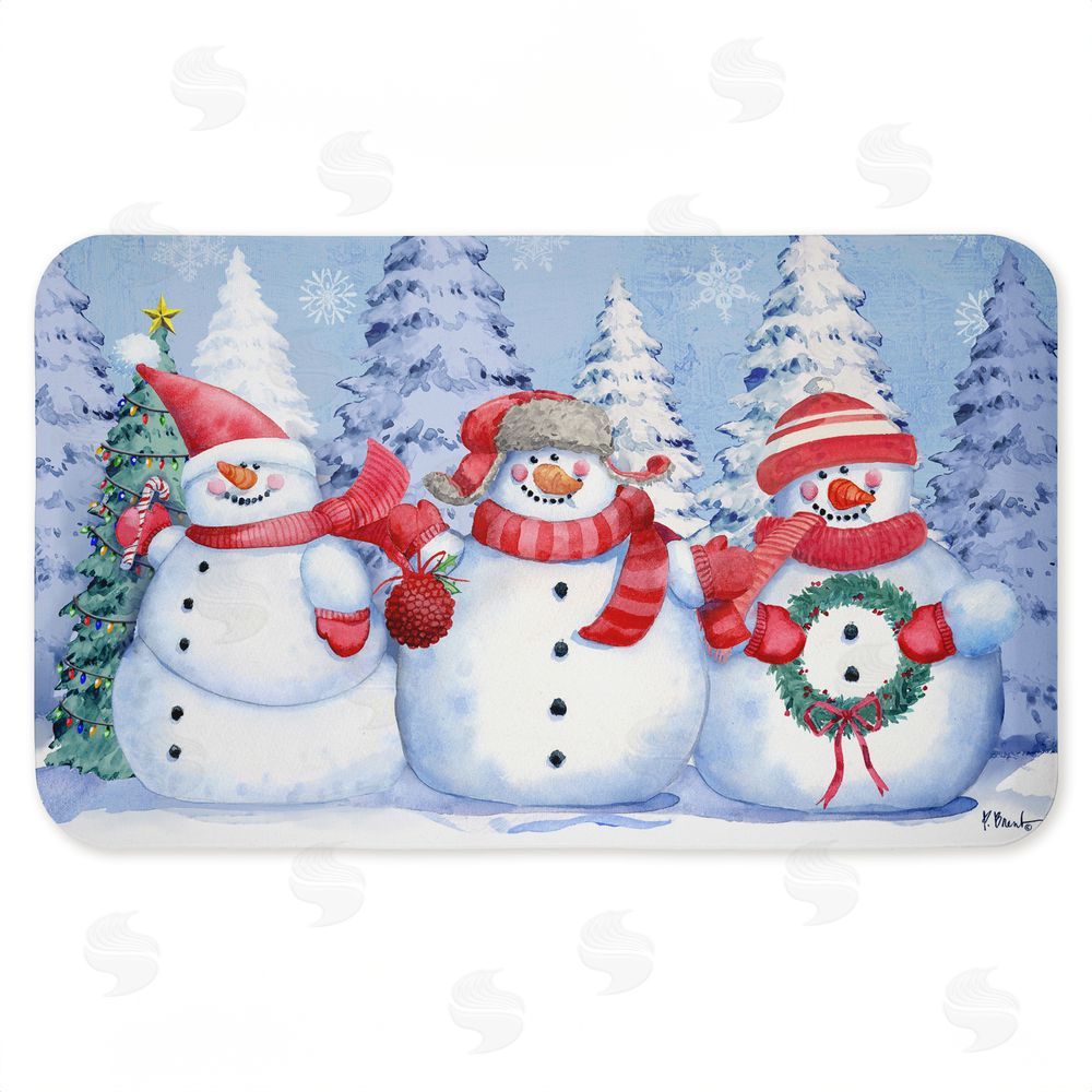 Paul Brent Holiday Icy Snowman Trio Kitchen Floor Mat