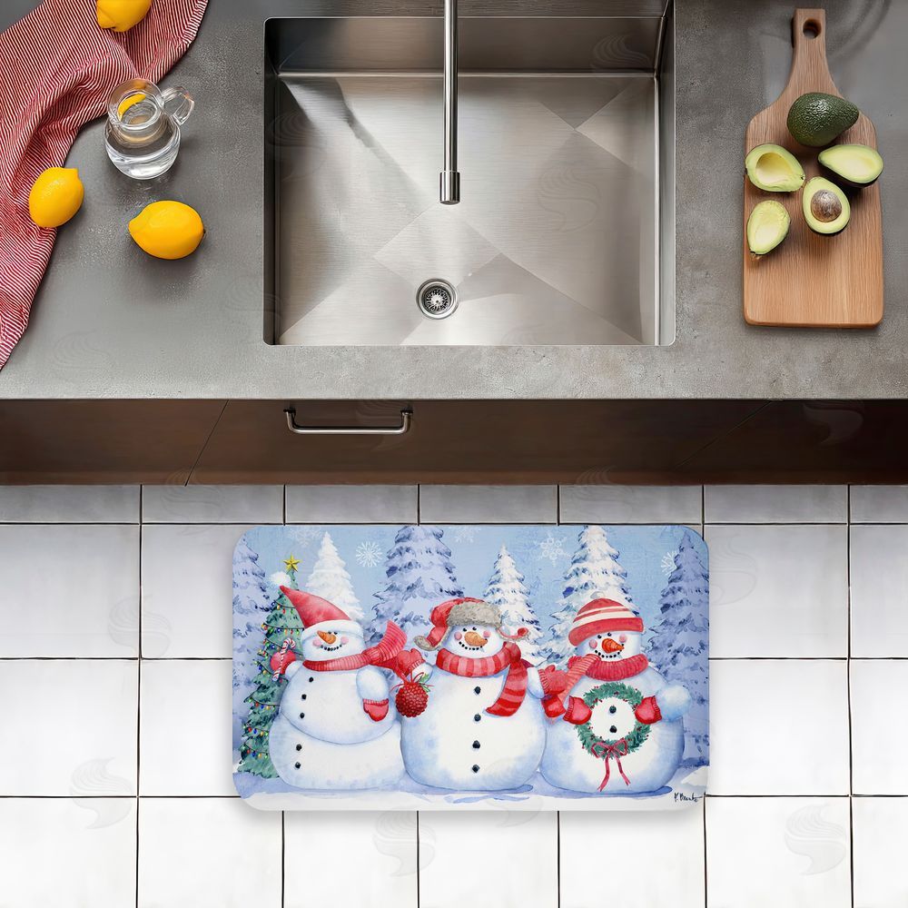 Paul Brent Holiday Icy Snowman Trio Kitchen Floor Mat