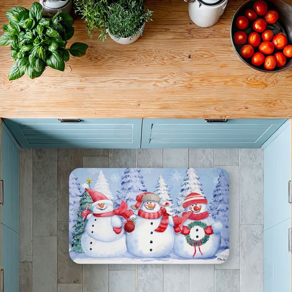 Paul Brent Holiday Icy Snowman Trio Kitchen Floor Mat
