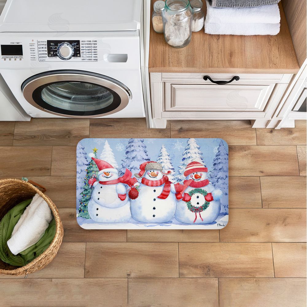 Paul Brent Holiday Icy Snowman Trio Kitchen Floor Mat