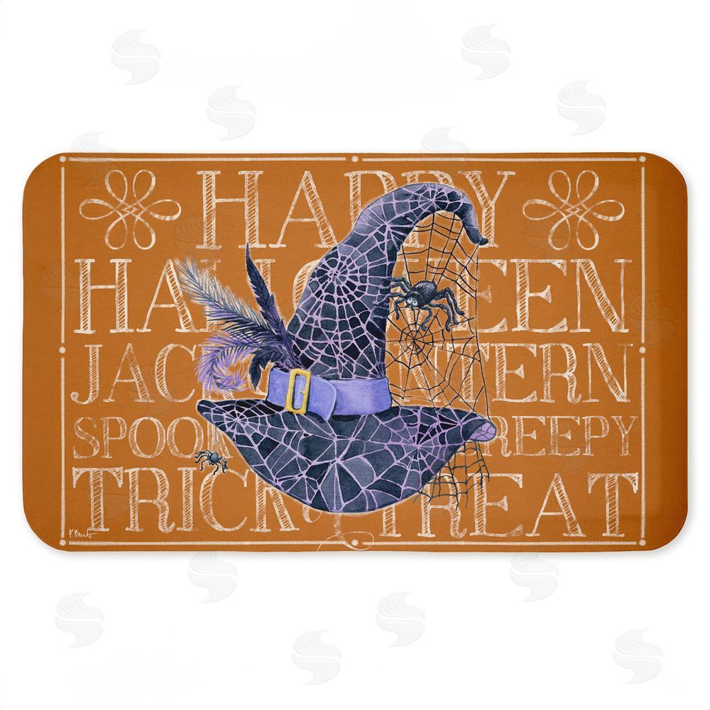 Paul Brent Witchy Hat & Spooky Phrases Kitchen Floor Mat