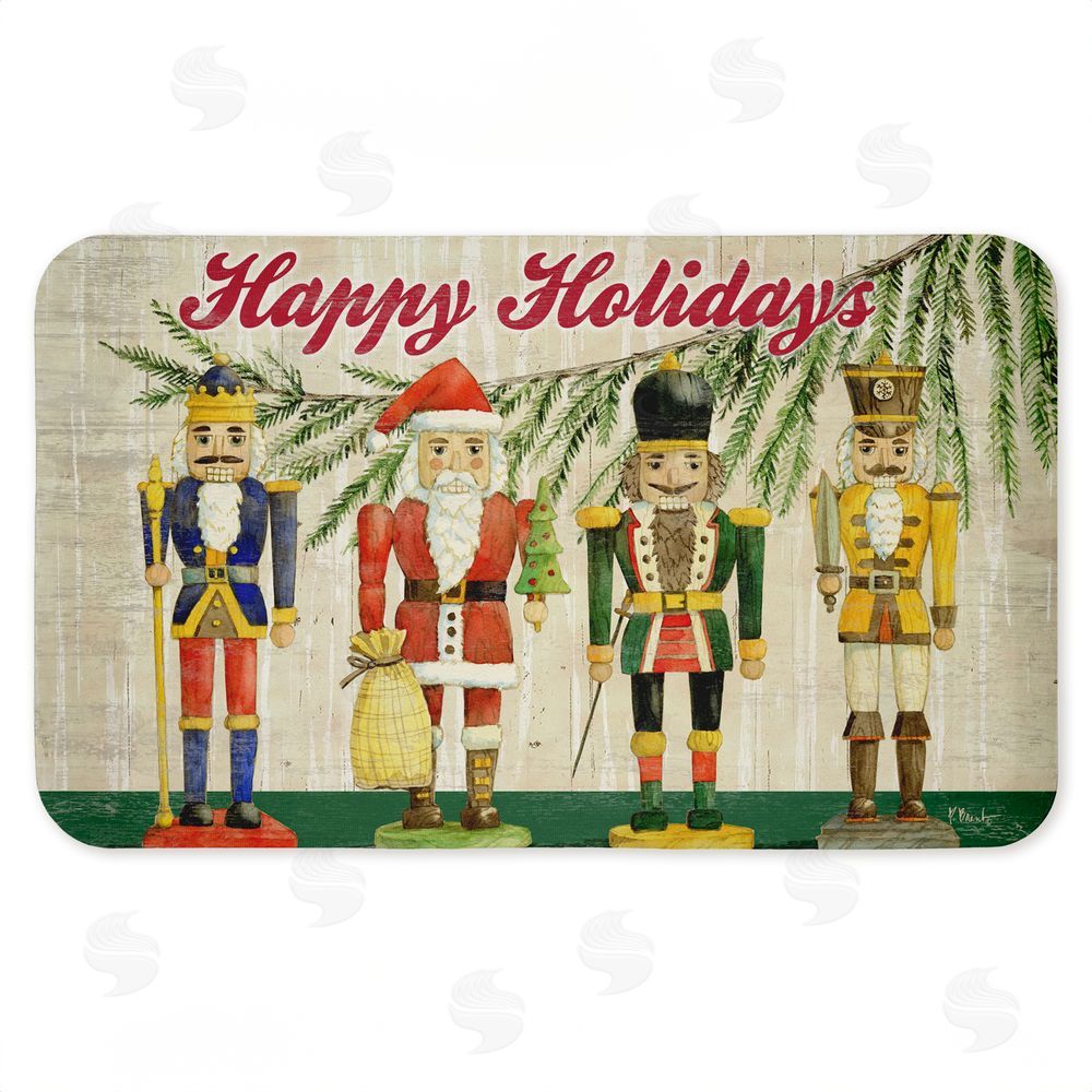 Paul Brent Classic Nutcrackers Happy Holidays Kitchen Floor Mat