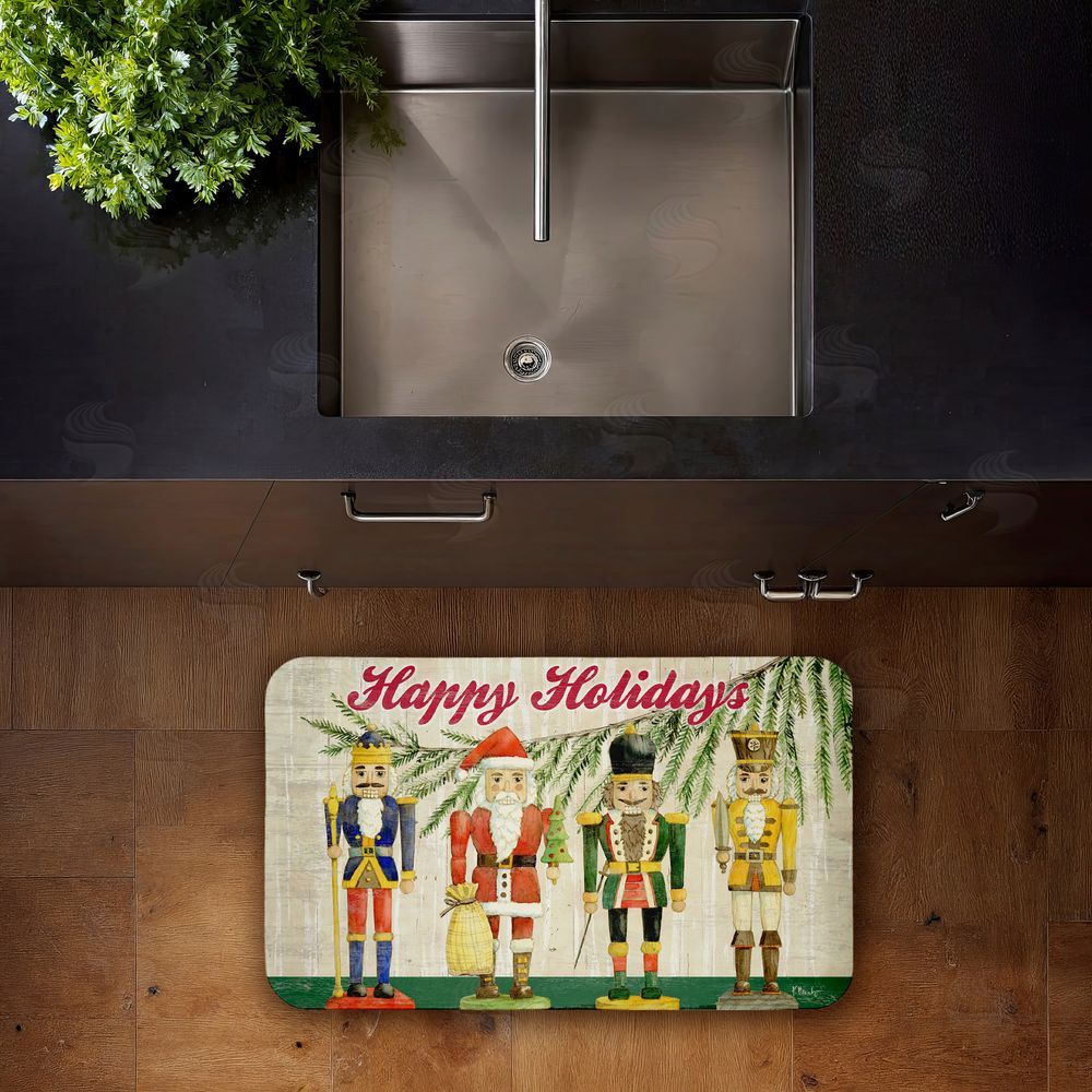 Paul Brent Classic Nutcrackers Happy Holidays Kitchen Floor Mat