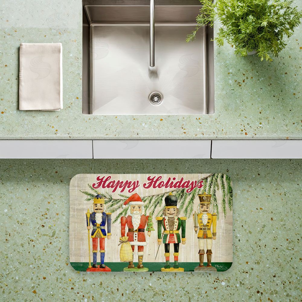Paul Brent Classic Nutcrackers Happy Holidays Kitchen Floor Mat