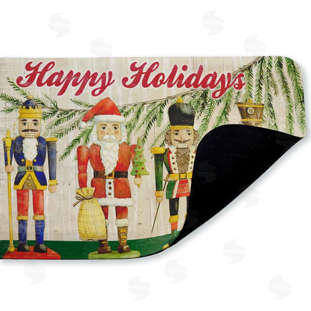 Paul Brent Classic Nutcrackers Happy Holidays Kitchen Floor Mat