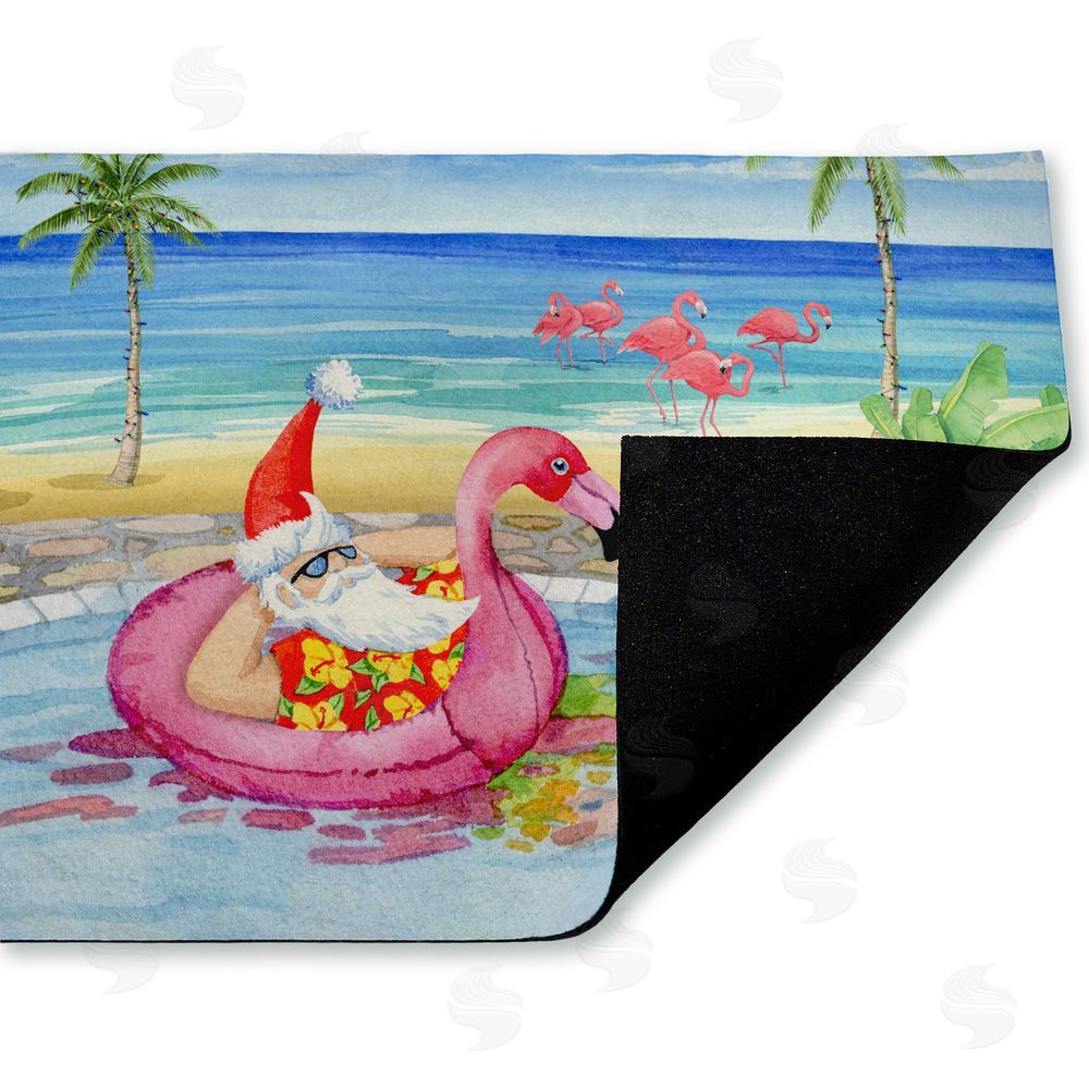 Paul Brent Santa Pool Float & Cocktail Unwoven Outdoor Door Mat