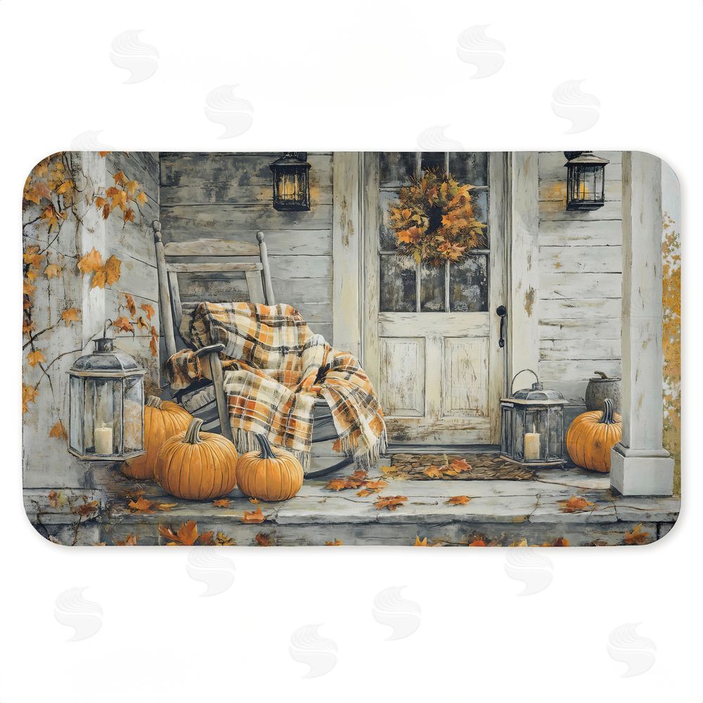 Creative Studio Rustic Fall Porch Rocking Chair Kitchen Floor Mat