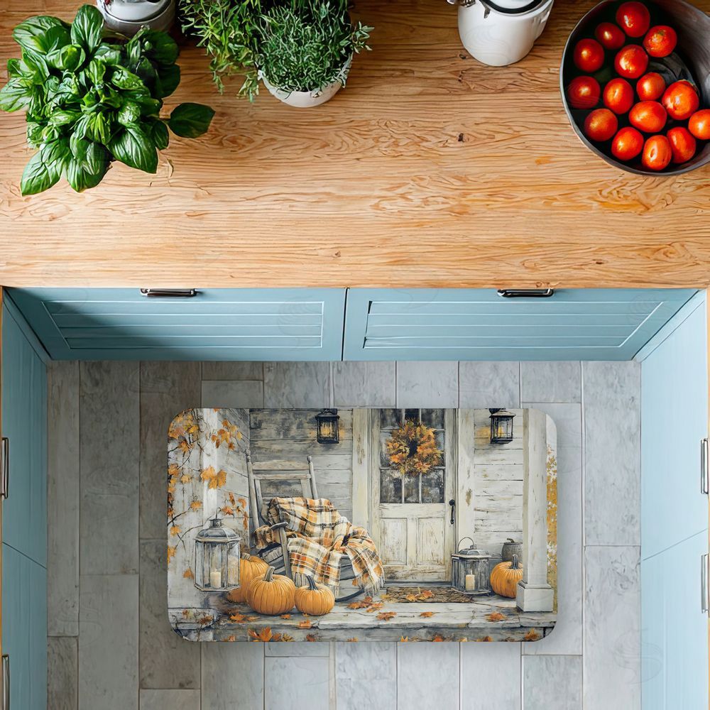 Creative Studio Rustic Fall Porch Rocking Chair Kitchen Floor Mat