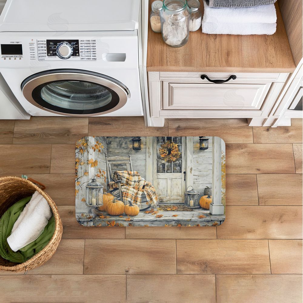 Creative Studio Rustic Fall Porch Rocking Chair Kitchen Floor Mat