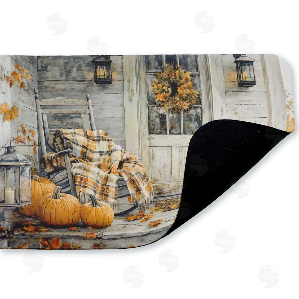 Creative Studio Rustic Fall Porch Rocking Chair Kitchen Floor Mat